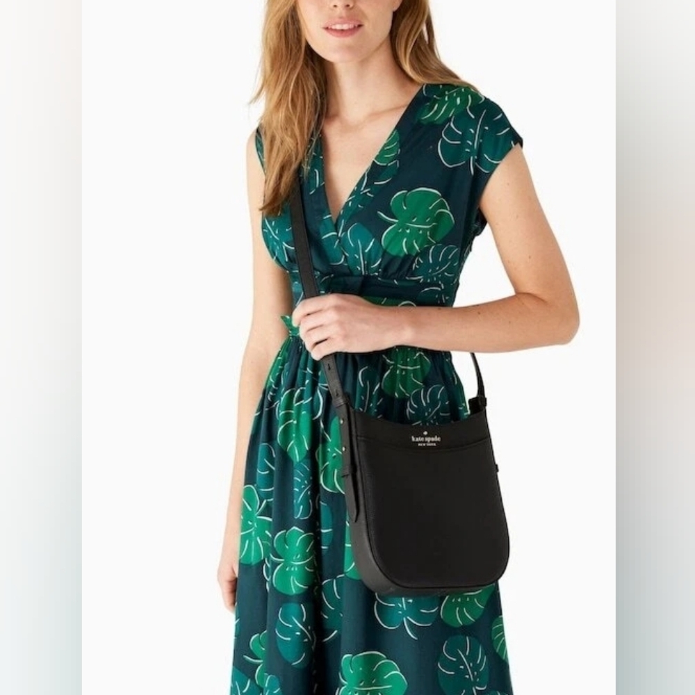 Kate Spade Leila Pebble Leather Elegant Black Crossbody Bag